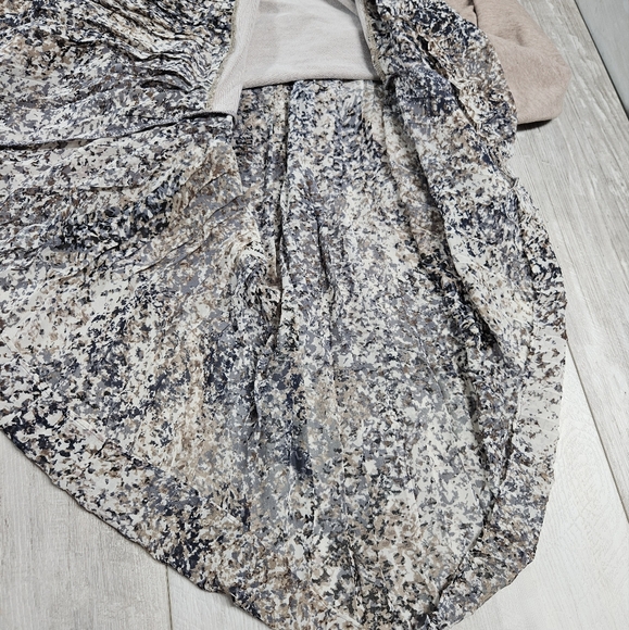 LOGO Lounge French Terry Cross-Over Back Top w/ Chiffon Cocoa XS Casual Boho - Picture 10 of 11